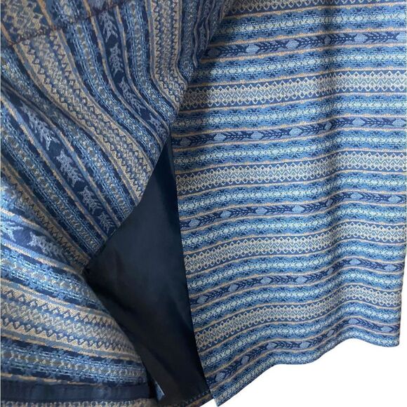 Pendleton Wm’s 2 Piece Blue Tan Skirt Set Sz 12 Wool Aztec Southwestern Cowgirl - Picture 5 of 10